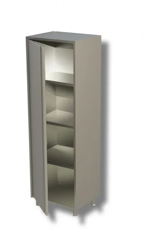 Acheter En Ligne Placard mural professionnel inox 430 avec 1 porte battante et 3 étagères - 600x700x1800 mm