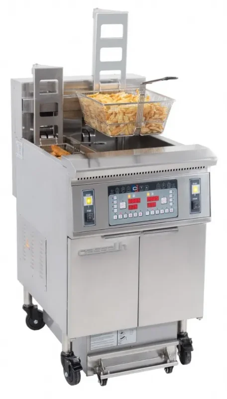 Nouveauté Friteuse électrique avec relevage automatique et filtration avec 12+22 l et puissance 8,5+17 kw
