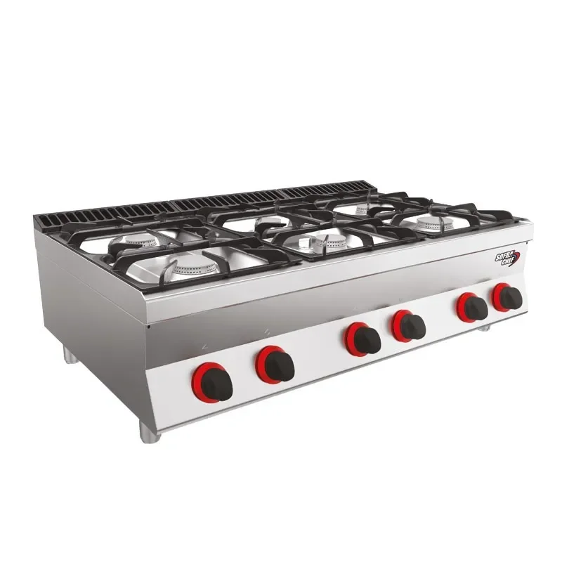 Achat Immédiat Cuisinière professionnelle 6 feux à poser - 1200 x 700 x 295 mm