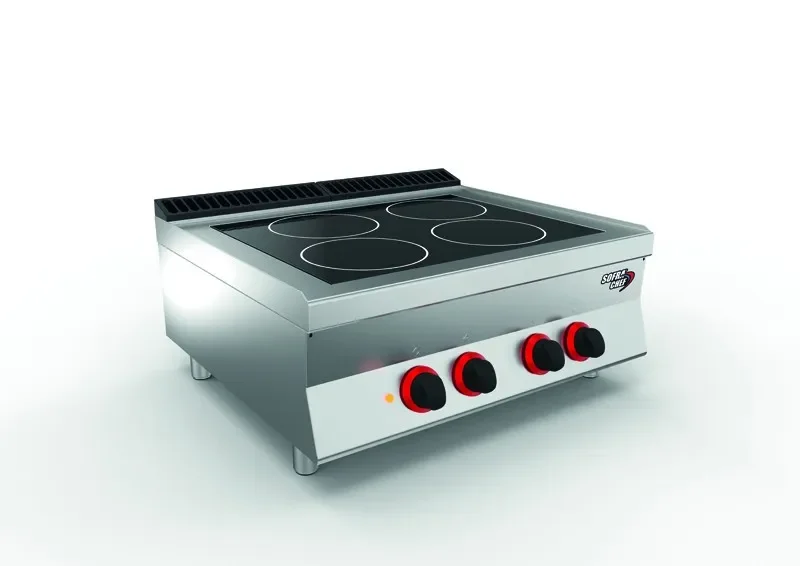 Cuisinière professionnelle vitrocéramique 4 feux - 800 x 700 x 295 mm Prix Bas
