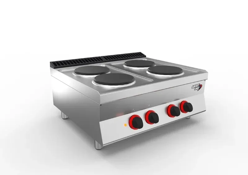 Cuisinière professionnelle 4 plaques rondes électrique - 800 x 700 x 295 mm Bon Marché