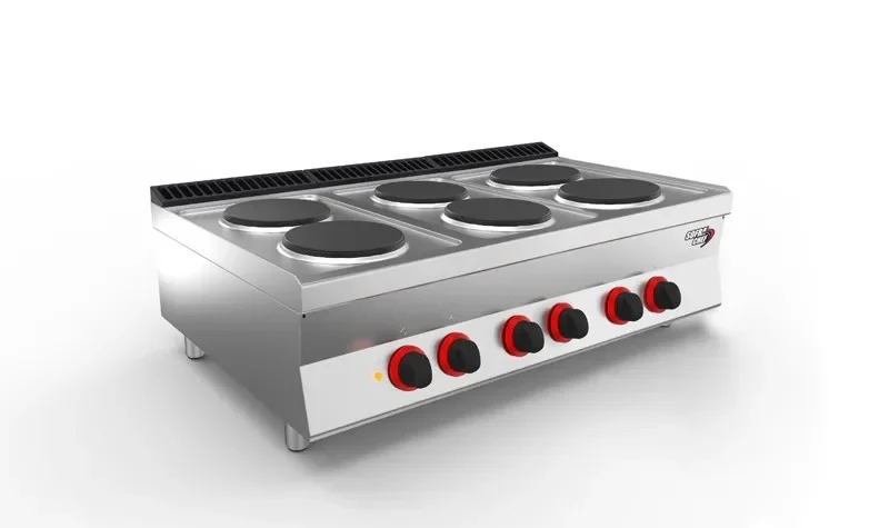 Cuisinière professionnelle 6 plaques rondes électrique - 1200 x 700 x 295 mm Prix Choc