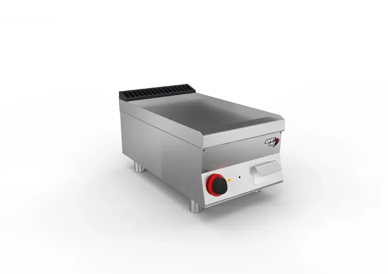 Plancha électrique lisse revêtement aisi 430 avec dosseret - 400 x 700 x 295 mm Pas Cher