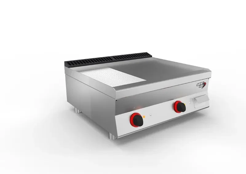 Plancha électrique revêtement aisi 430 - 2/3 lisse +1/3 rainurée - 800 x 700 x 295 mm Commander Maintenant
