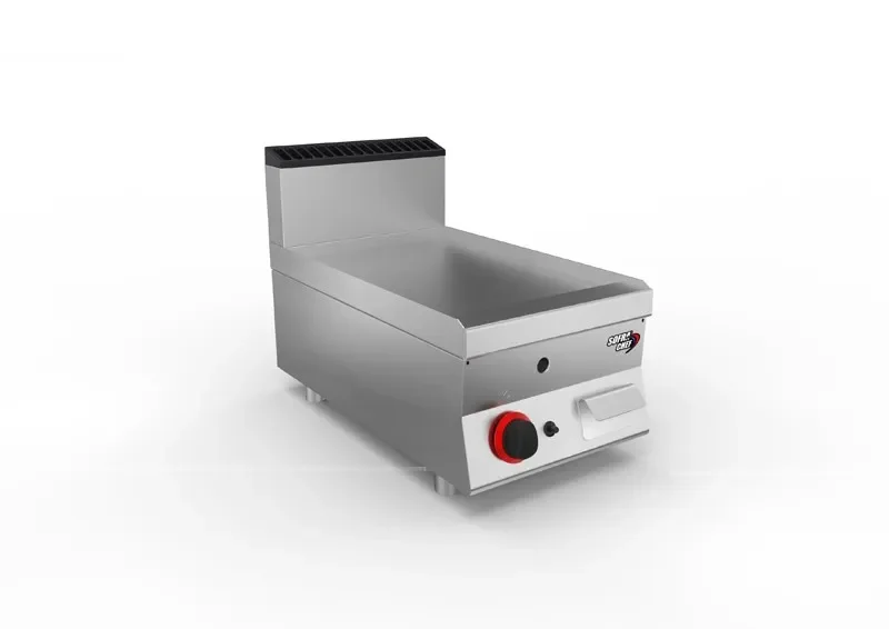 Nouveauté Plancha professionnelle à gaz revêtement aisi 430 - lisse 6,5kw