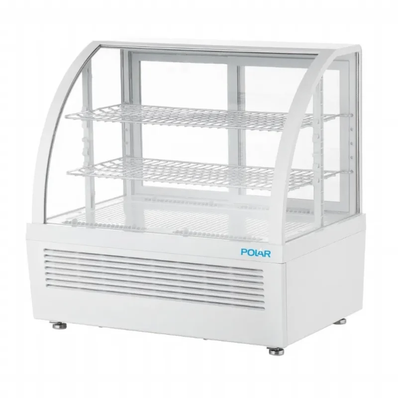 Soldes Vitrine réfrigérée de comptoir blanche avec 2 étagères - 100 litres