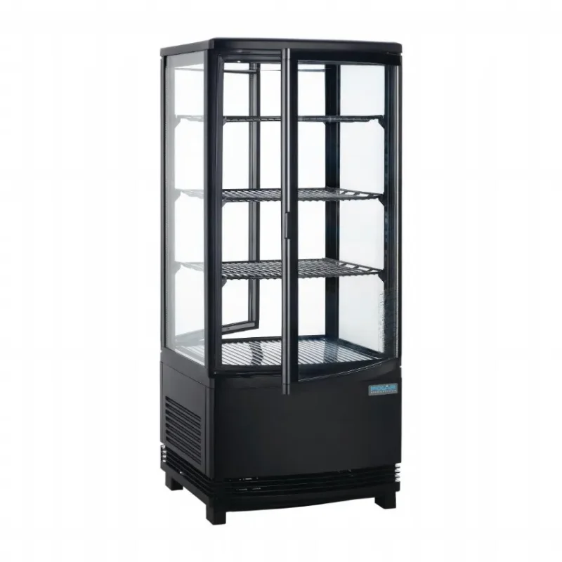 Solde Armoire réfrigérée noire avec 4 faces vitrées - 86 litres