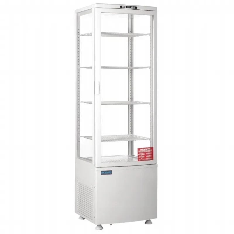 Usine Directe Armoire réfrigérée blanche avec 4 faces vitrées - 235 litres