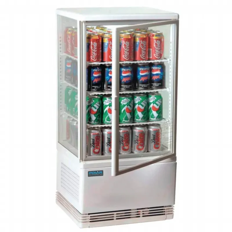 Armoire réfrigérée blanche avec 4 faces vitrées - 68 litres Prix Cassé