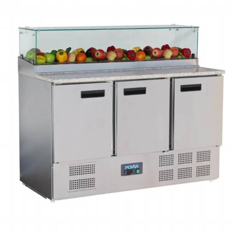 Meuble préparation à pizzas +2/+8 °c avec 3 portes - 436 litres Usine Directe