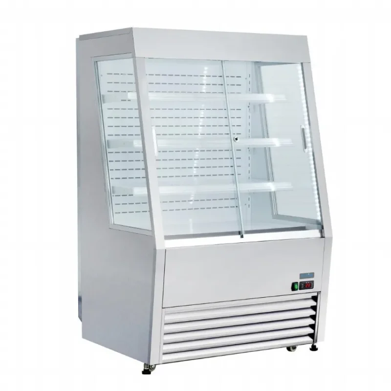 Expédié Aujourd’hui Vitrine réfrigérée positive inox pour libre-service 390 litres