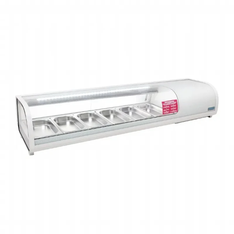 Remise Saladette réfrigérée blanche à poser pour 6 bacs gn 1/3