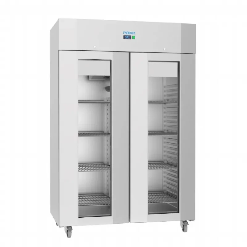 Vitrine réfrigérée positive 2 portes vitrées et 6 étagères 1400 litres Haute Qualité
