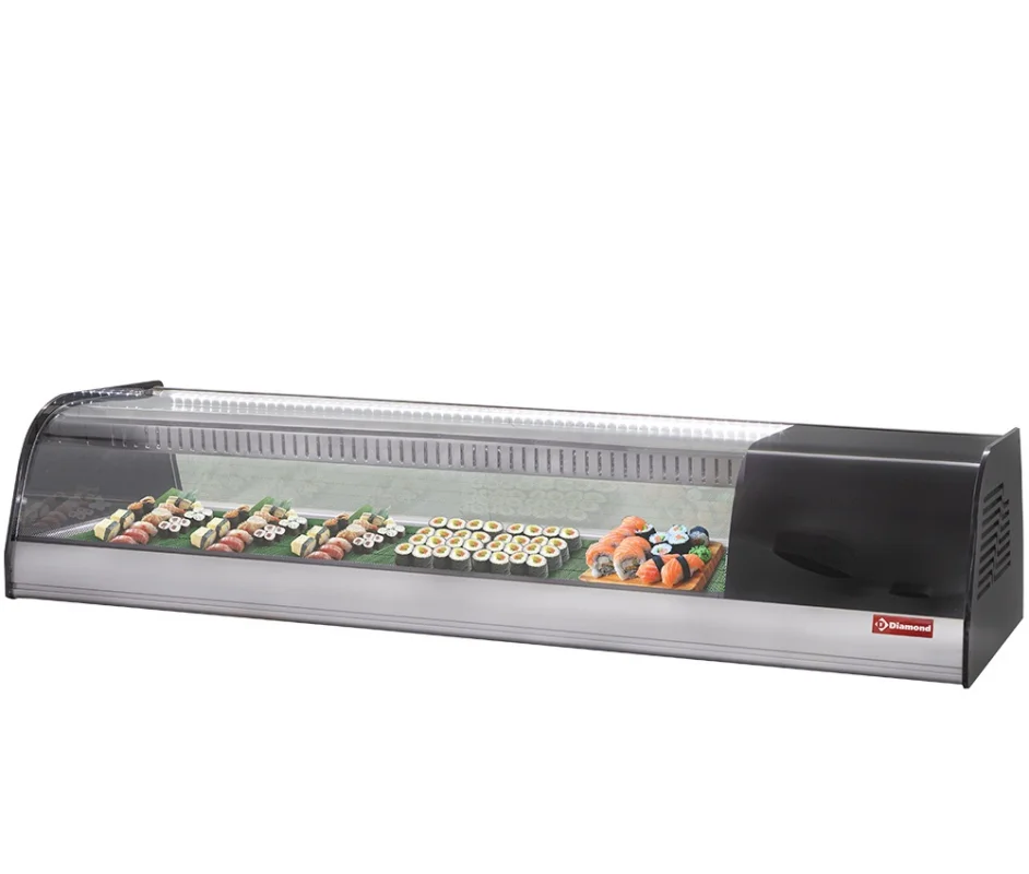 Vitrine réfrigérée pour sushi longueur 1380mm DIAMOND - TR8-SH/R6 Haute Qualité