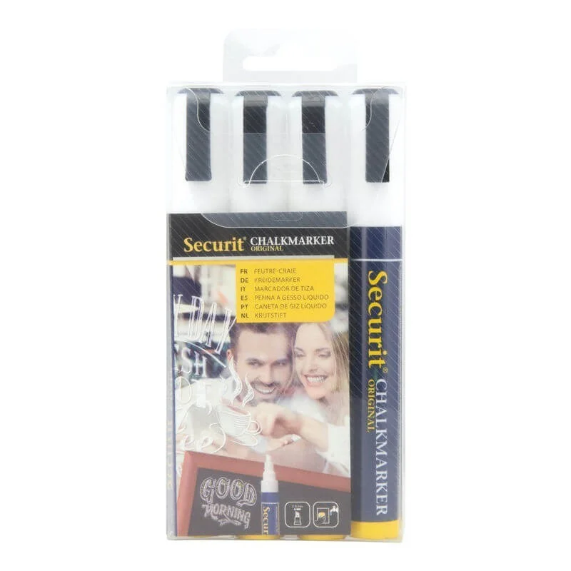 Lot de 4 feutres craie blancs mine 2-6mm Produit De Marque