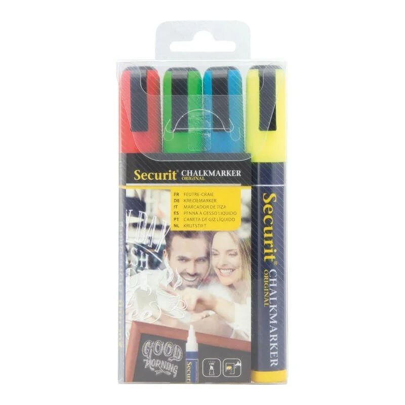 Lot de 4 feutres craie couleur mine 2-6mm Paiement Sécurisé