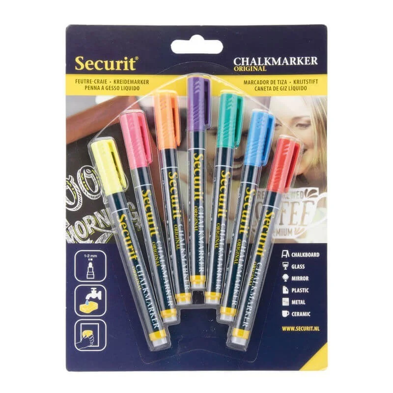 Lot de 7 feutres craie couleur mine 1-2mm Populaire