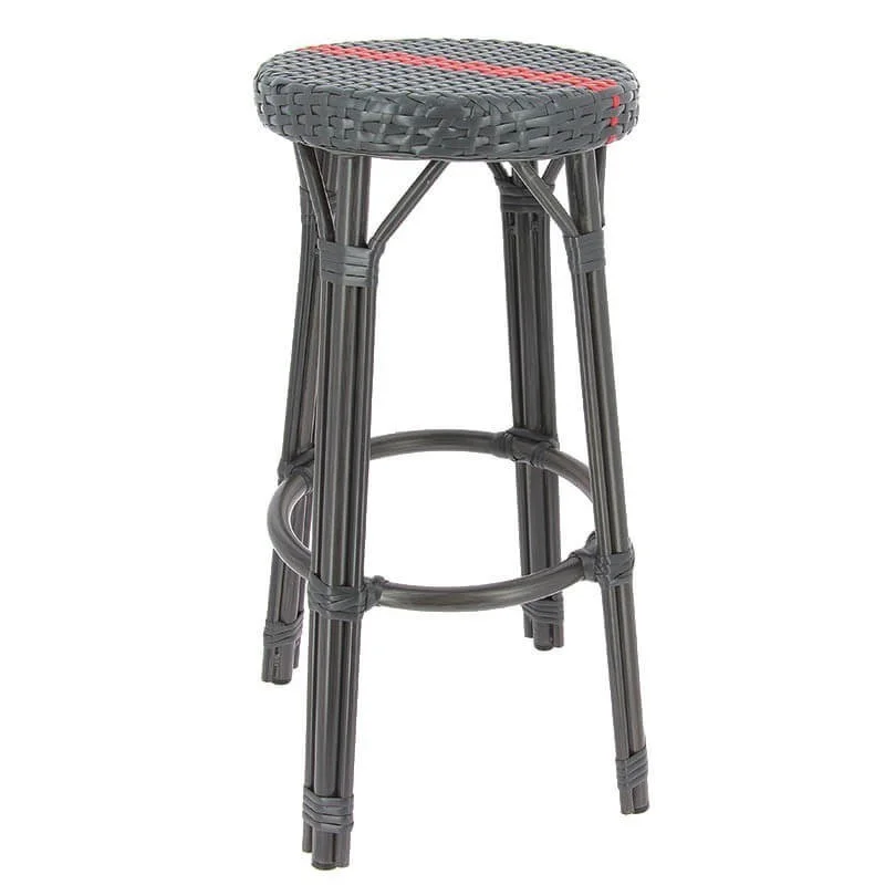 Tabouret de bar DIEPPE gris/rouge Livraison Express