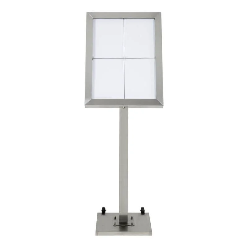 Prix Choc Porte-menu lumineux INOX 4xA4 sur pied
