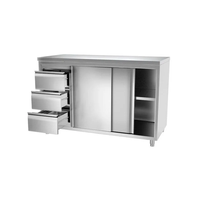 Meuble central 3 tiroirs + p. coulissantes P600 Offre Limitée