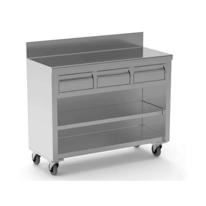 Authentique Desserte inox sans porte