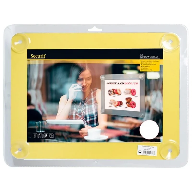 Porte-affiches à ventouses jaune A3 Bon Marché