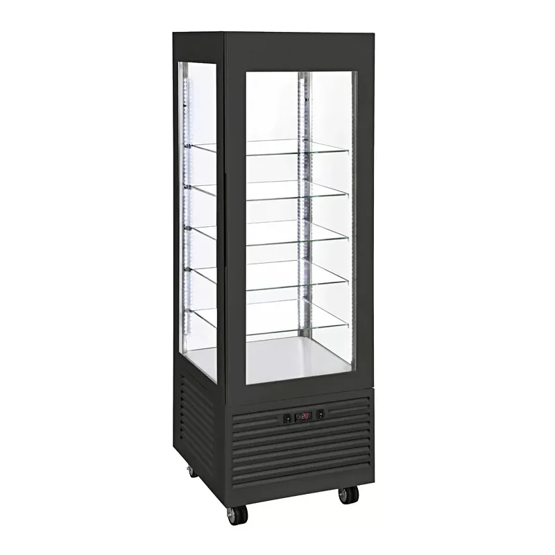 Vitrine panoramique 360L NOIRE RD600 Haute Qualité