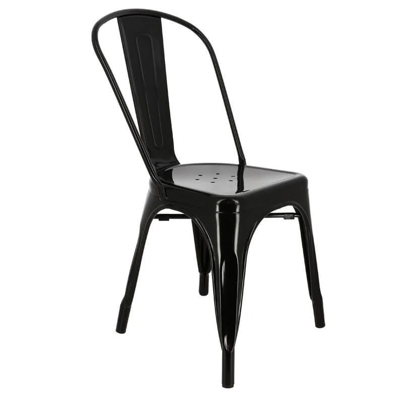 Lot de 4 chaises CHICAGO NOIR Vente Directe