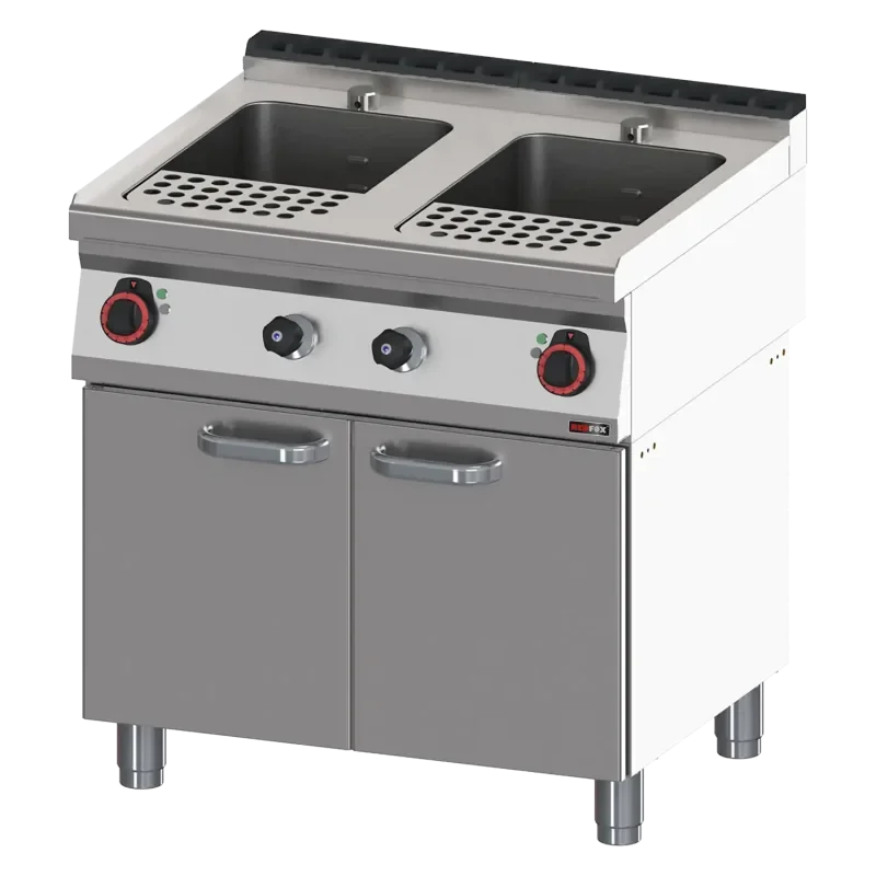 Jusqu’à Épuisement Des Stocks Cuiseur à pâtes électrique sur armoire 23+23L 400V- 800*700*900- REDFOX
