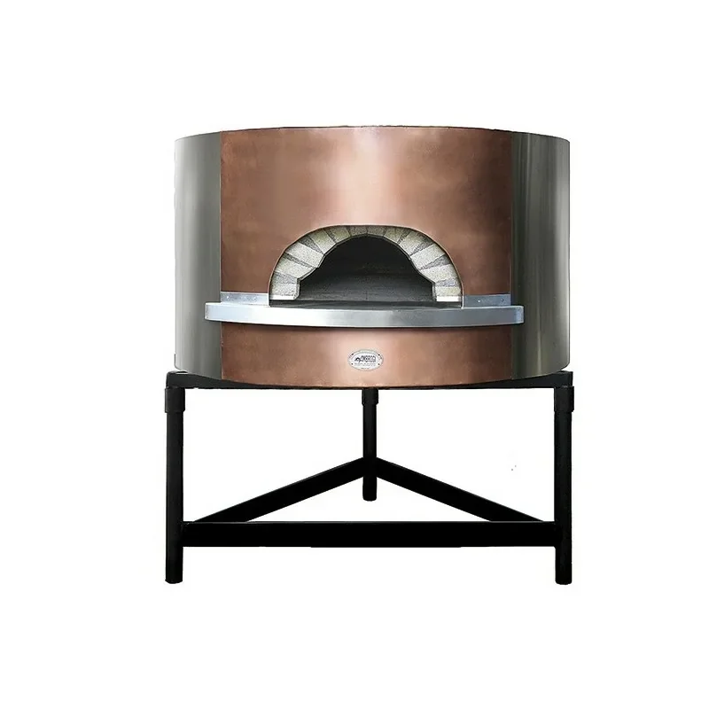 Four à pizza à bois avec façade en cuivre, sole ø 1100 mm, capacité 4/5 pizzas Vente Directe