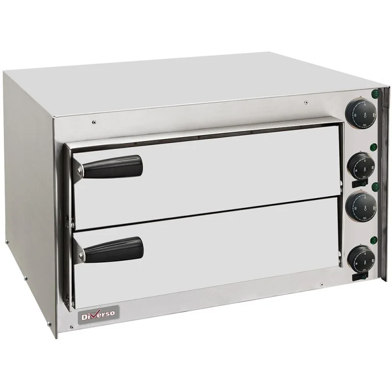 Four à pizza électrique double chambre diamètre 350 mm avec sole en pierre réfractaire Livraison Gratuite