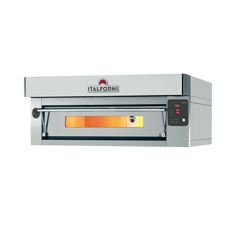 Four à pizza inox - Gamme EURO - 1 chambre - 8 pizzas - Commandes digitales - Italforni Haute Qualité