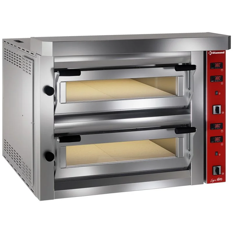 Four à Pizzas Électrique - Double Chambre, 8 Pizzas, Pierre Réfractaire Complète Prix Réduit