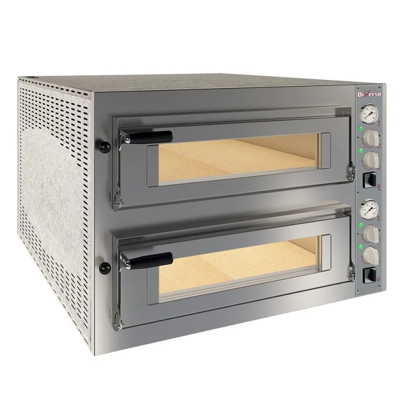 Prix Promo Four à Pizzas Électrique 2 Chambres - Capacité 2 x 6 Pizzas 350mm