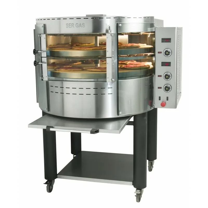 Four à pizzas électrique avec plateau et base rotatifs - 2 étages Populaire