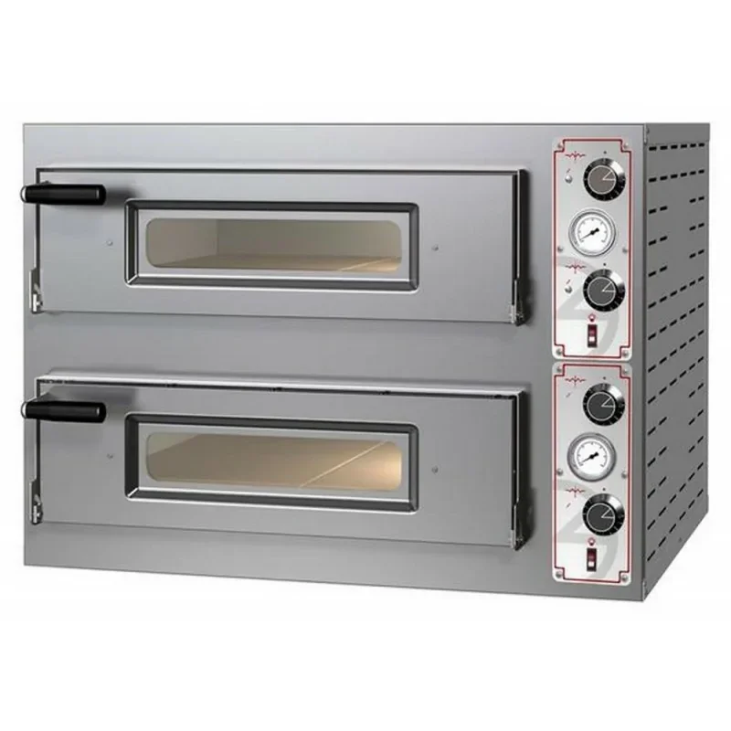 Four à pizzas électrique chambre double 4 x ø 30/34 cm - modèle Entry Basic M8 - Pizza Group Commande En Gros