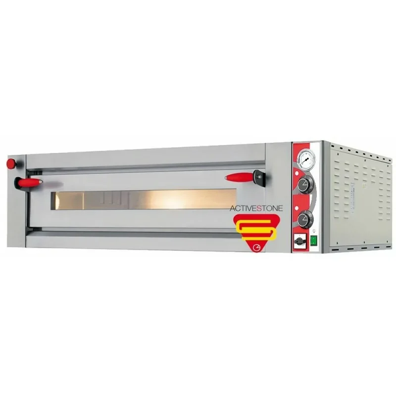 Authentique Four à pizzas électrique Pyralis mécanique ActiveStone 1 chambre 4 x ø 30/34 cm - modèle M4- Pizza Group