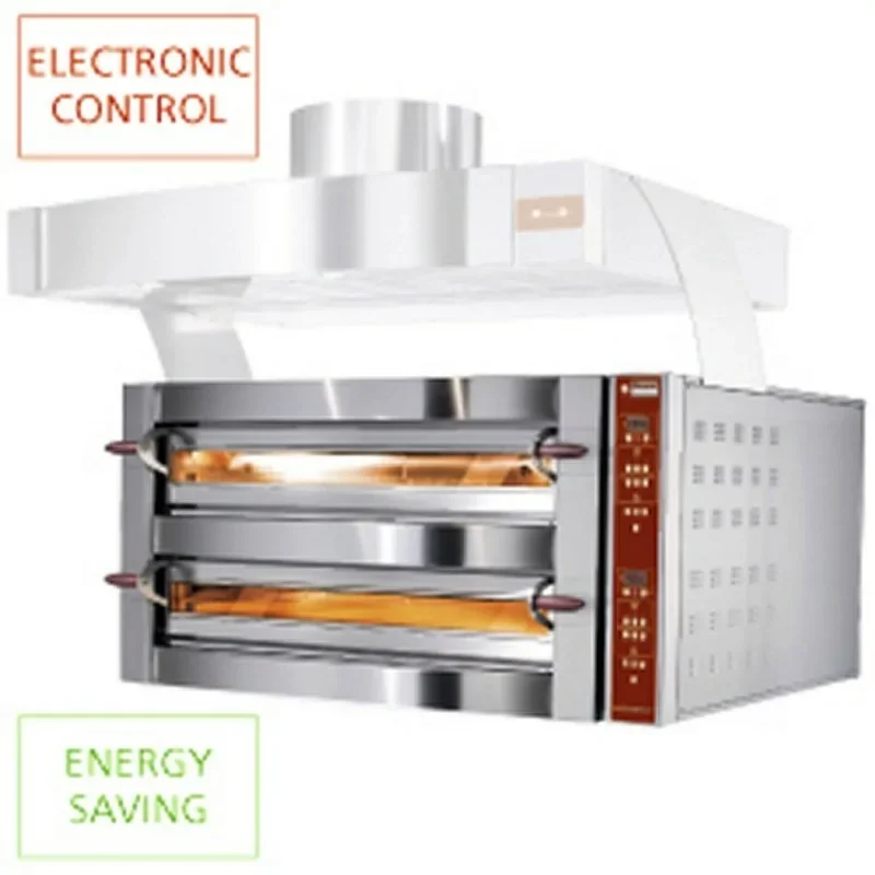 Top Vente Four à pizzas électronique Genius Line Plus - chambre double 2 x 4 pizzas Ø 350 mm- DIAMOND