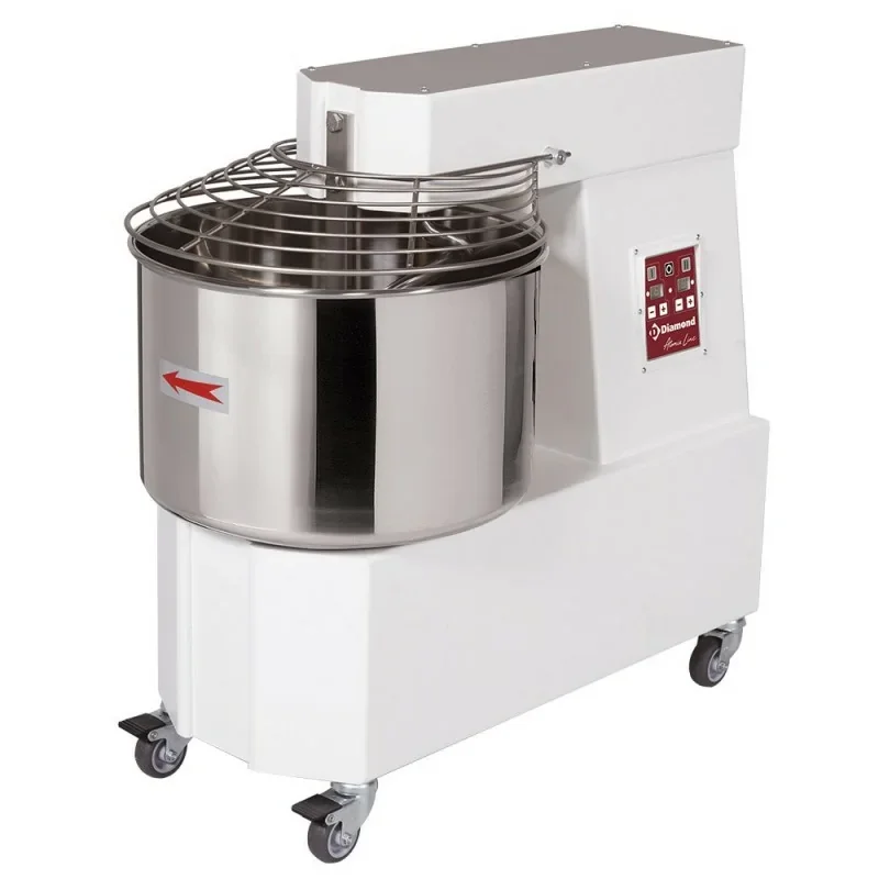 Expédition Rapide Pétrin à spirale 42 litres - Triphasé - 2 vitesses - Automatique digitale -sur roues