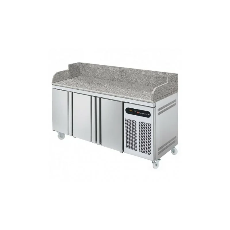 Meuble à pizza 3 portes avec présentoir 9 x GN 1/4 - Série 800 - Technitalia Bon Plan