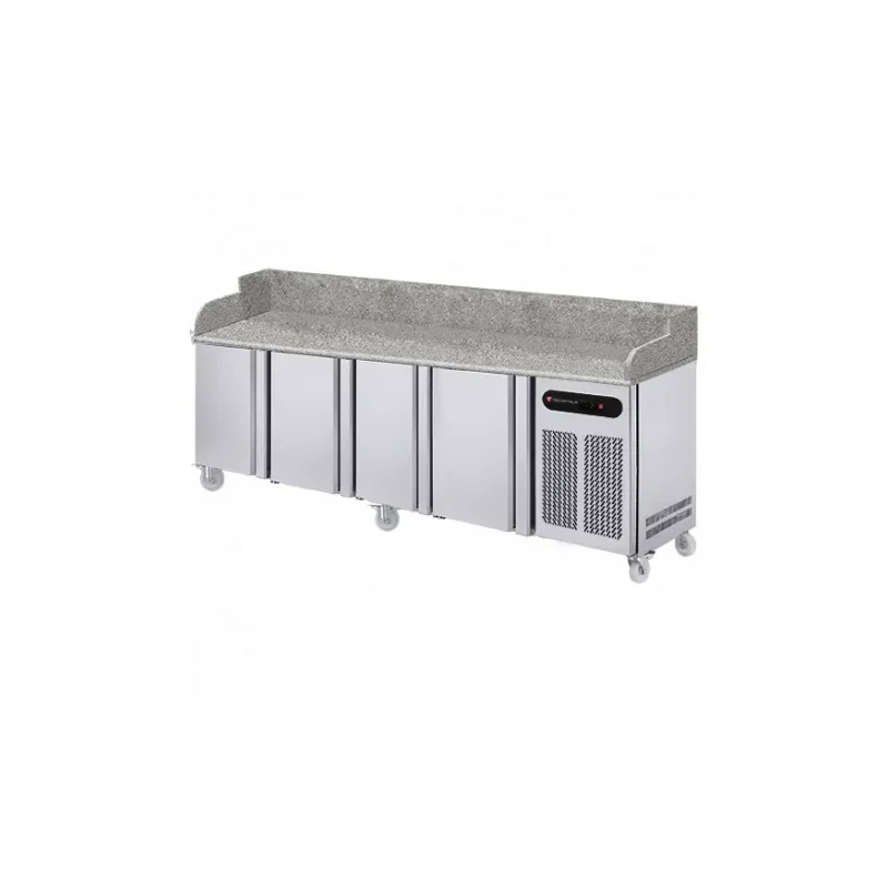 Meuble à pizza 4 portes avec présentoir 12 x GN 1/4 - Série 800 - Technitalia Prix Réduit
