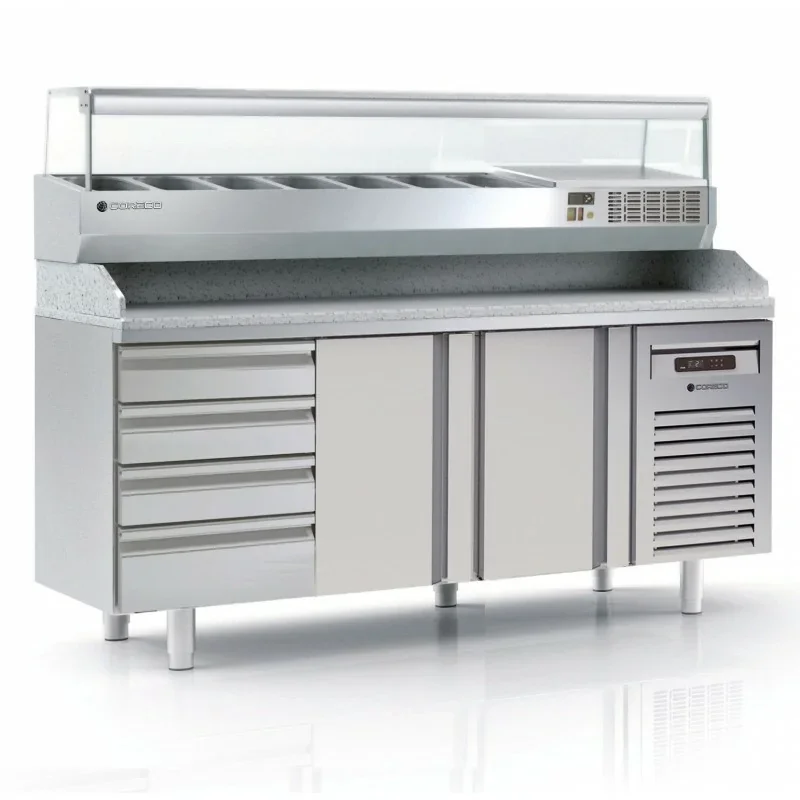 Promotion Saisonnière Meuble pizza 700 positif 2 p. + 1 neutre à patons- 255 L - CORECO