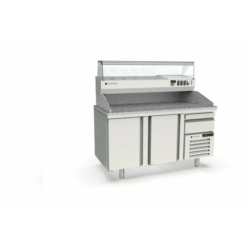 Meuble pizza 800 positif 2 p. + 1 neutre à casiers- 362 L - CORECO- 1590X840X940mm Affaire À Saisir