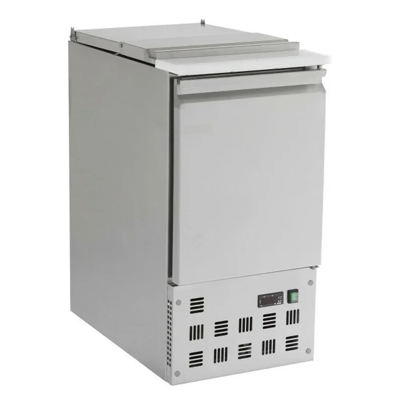 Saladette réfrigérée inox - 1 porte + couvercle télescopique - 1 bac GN 1/1 Livraison Express
