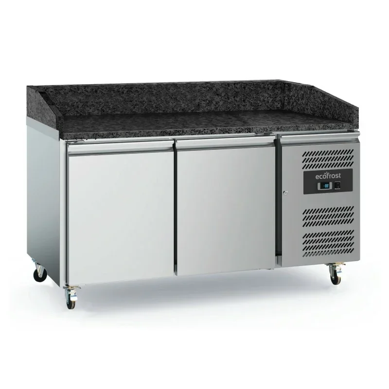 Table à pizza 2 portes avec dessus granit noir - 390 L - Profondeur 800 mm - Combisteel Prix Promo