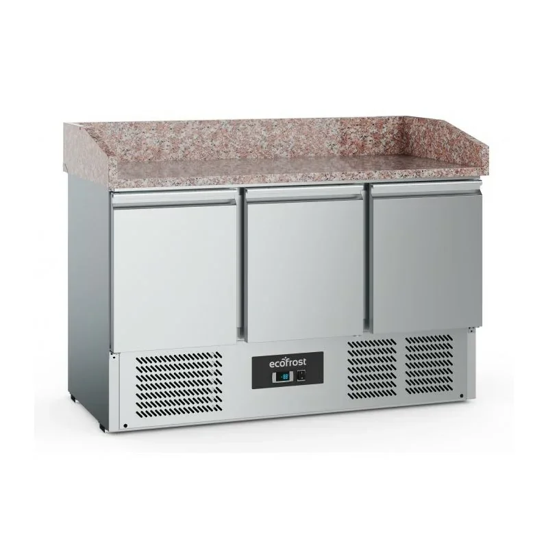 Table à pizza 3 portes avec dessus granit - 368 L - Profondeur 700 mm - Combisteel Nouvelle Collection