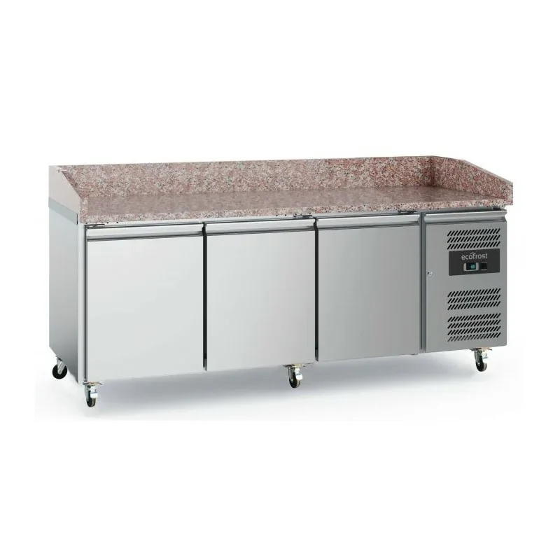 Promotion Table à pizza 3 portes avec dessus granit - 580 L - Profondeur 800 mm - Combisteel