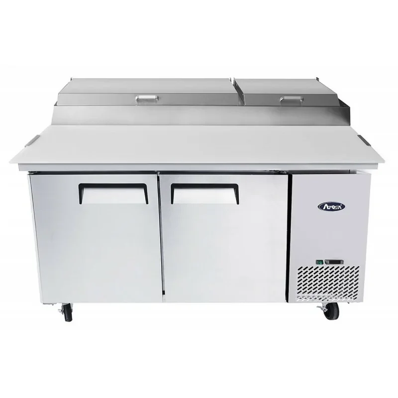 Bon Marché Table de préparation à pizzas - Plan inox ou granit - 9 x GN 1/3 - 530 litres -