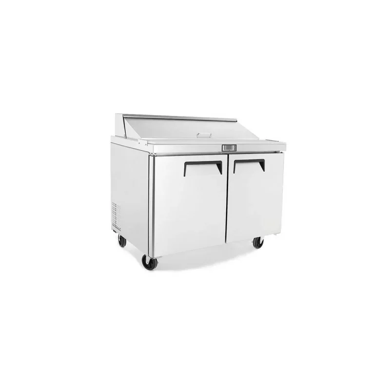 Seulement Aujourd’hui Table de préparation positive avec saladette à capot incorporée - 2 portes - 16 x GN 1/6