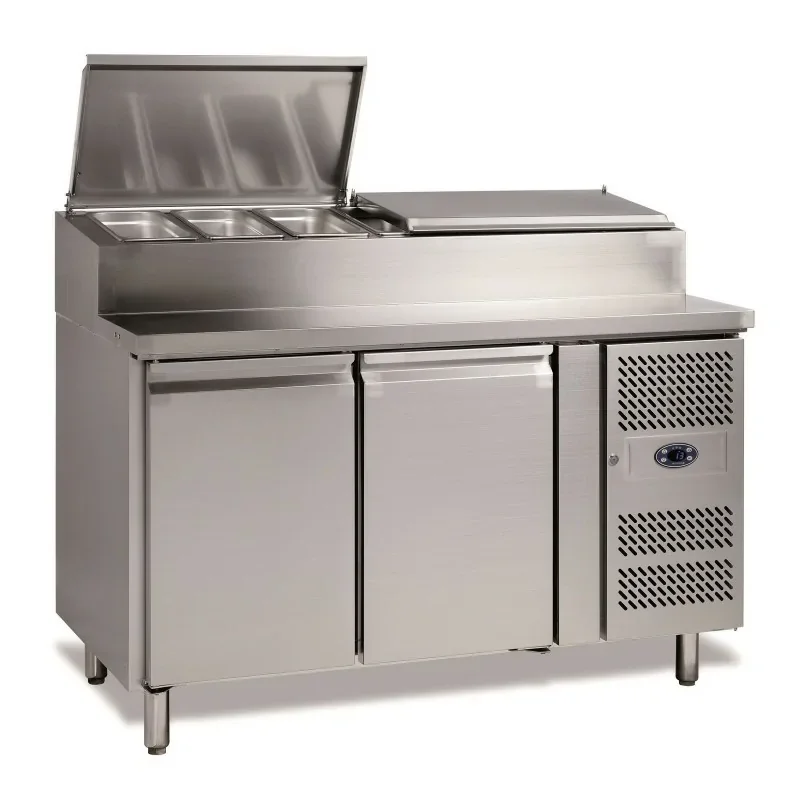 Populaire Table de préparation positive avec saladette à double capot incorporée - 2 portes - L2G